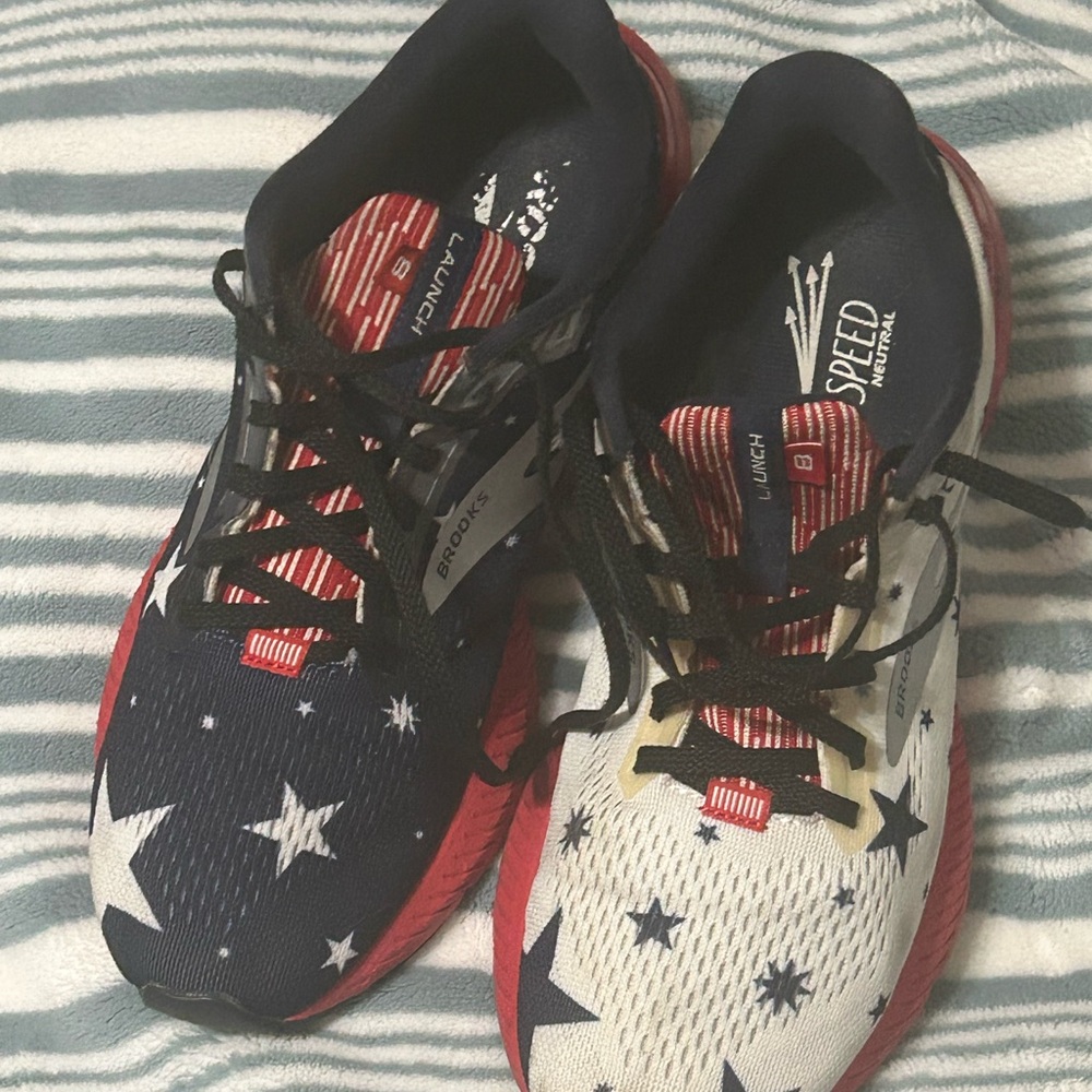 Brooks Athletic Shoes - Red, White, and Blue